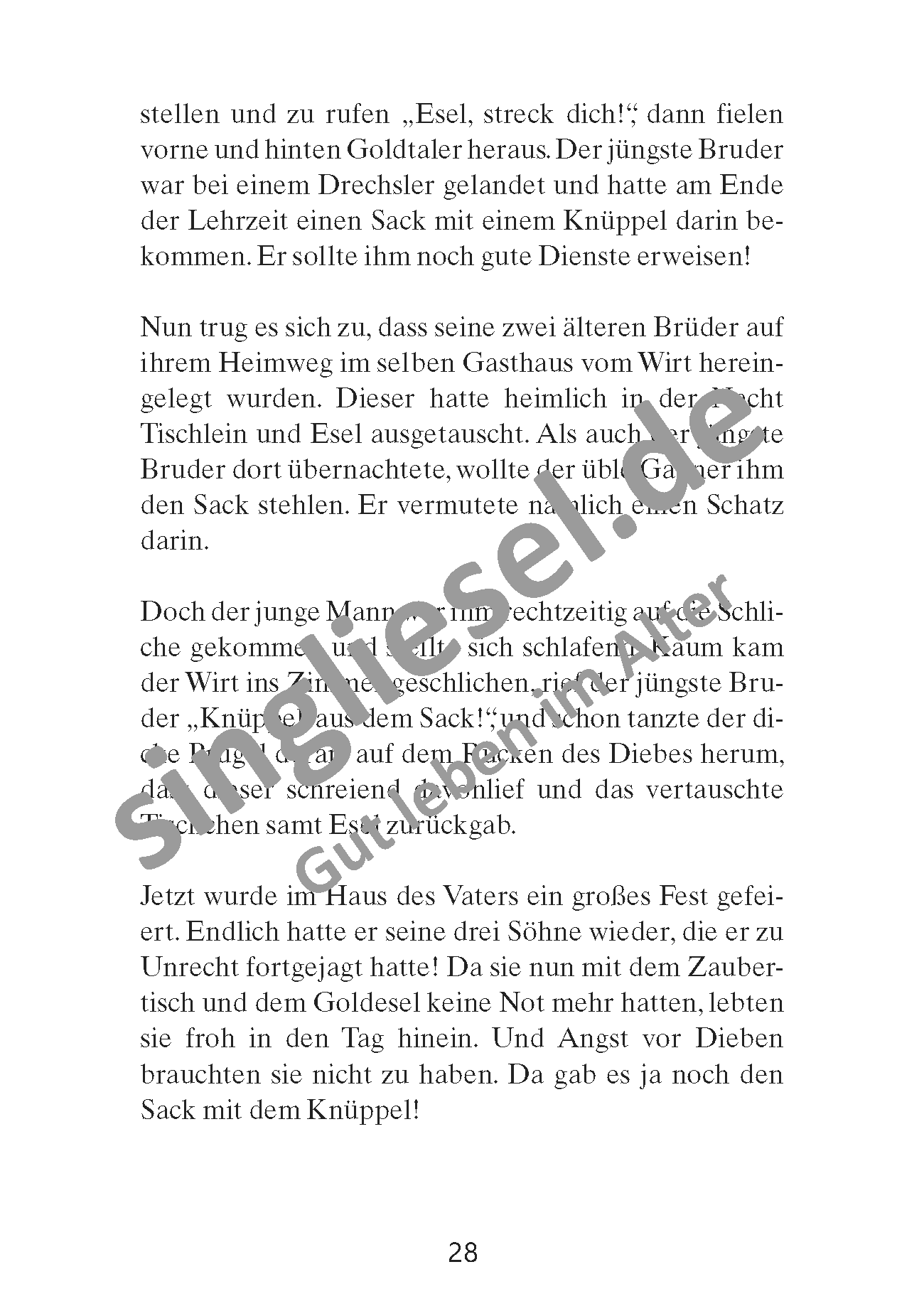 Märchen für Senioren. "Tischlein deck dich“ u.v.m. (PDF) Vorlesegeschichte Seite 3
