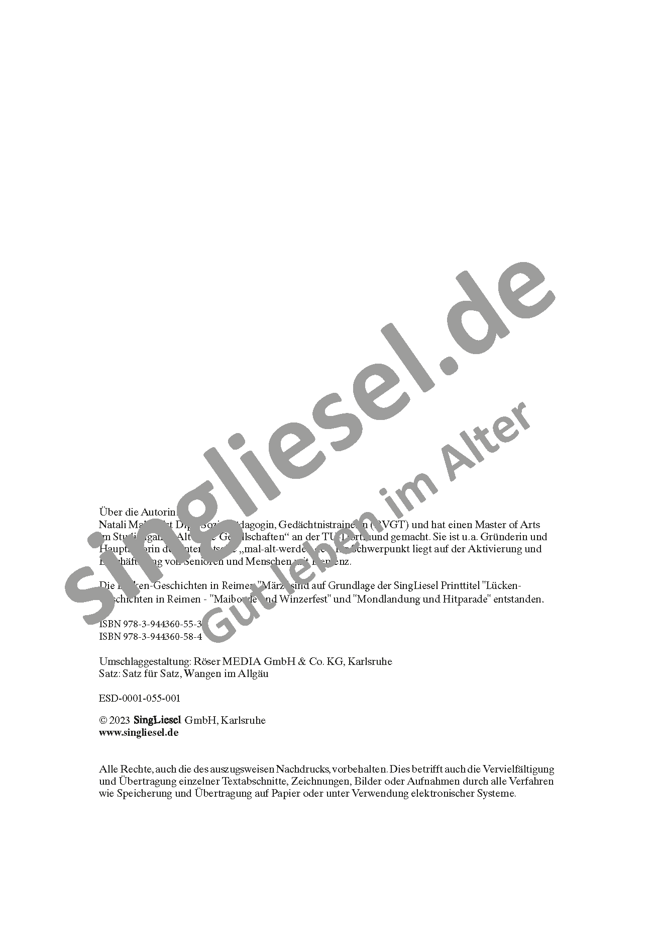 März - Lücken-Geschichten in Reimen. Sofort PDF Download. Singliesel Verlag