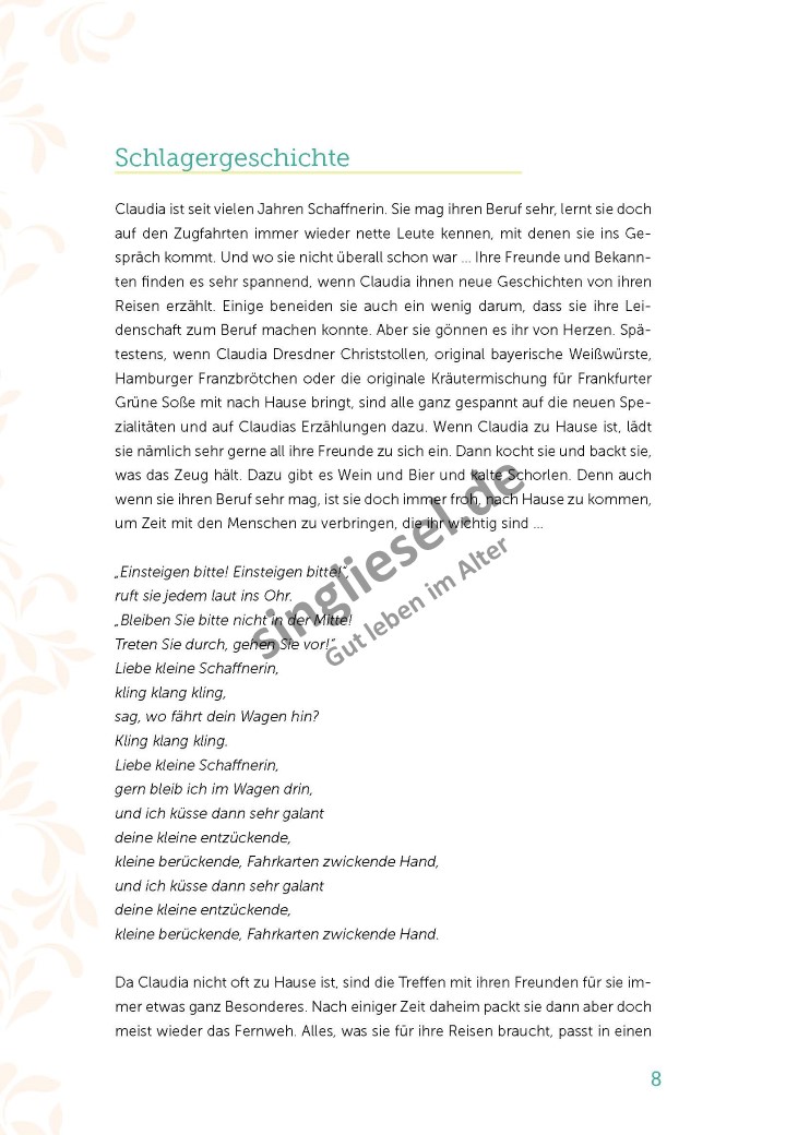 Liebe kleine Schaffnerin - Schlagergeschichten Aktivierungs-Stunde (Sofort-Download als PDF)