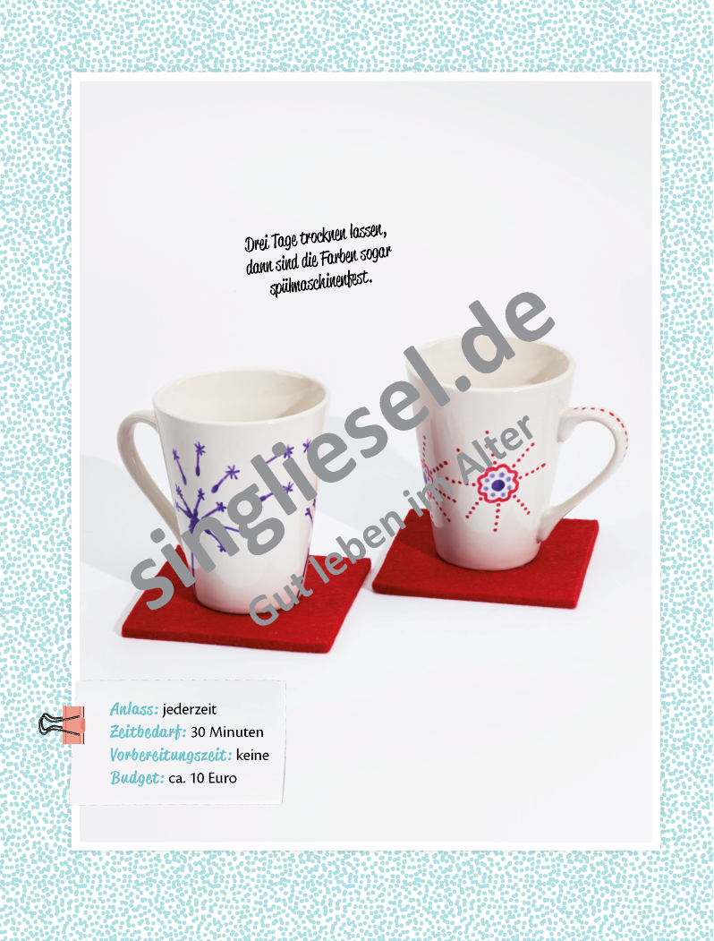 Basteln mit Senioren  Materialmix Sofort-Download als PDF Tassen bemalen Bild