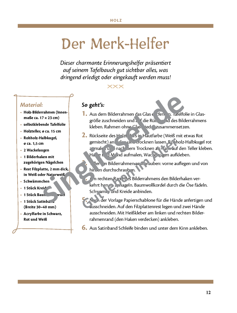 Basteln mit Senioren Tolle Bastelideen aus Holz Sofort-Download als PDF Merk Helfer Anleitung