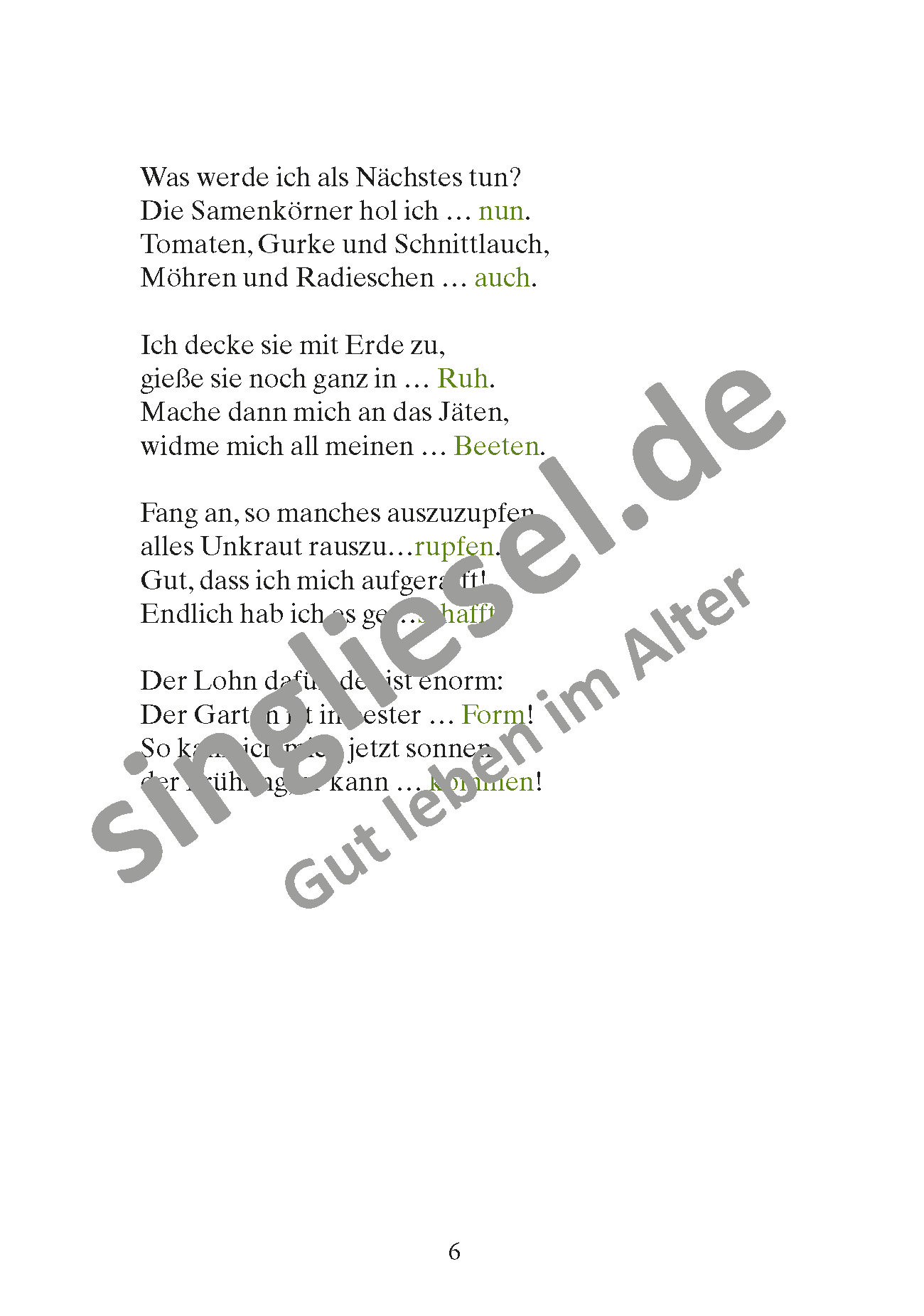 März - Lücken-Geschichten in Reimen. Sofort PDF Download. Frühlingsfitter Garten Seite 2