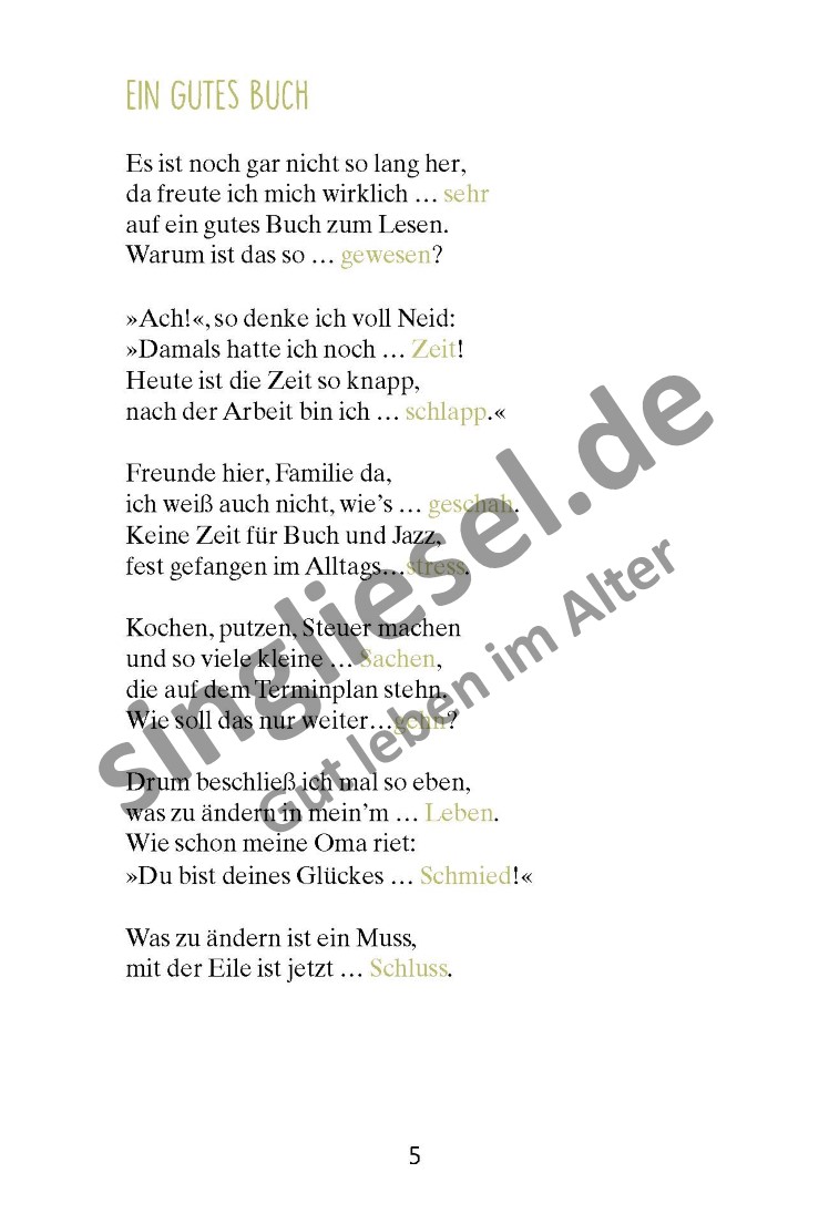 Zeitvertreib - Lückengeschichten in Reimen (Sofort-Download als PDF)