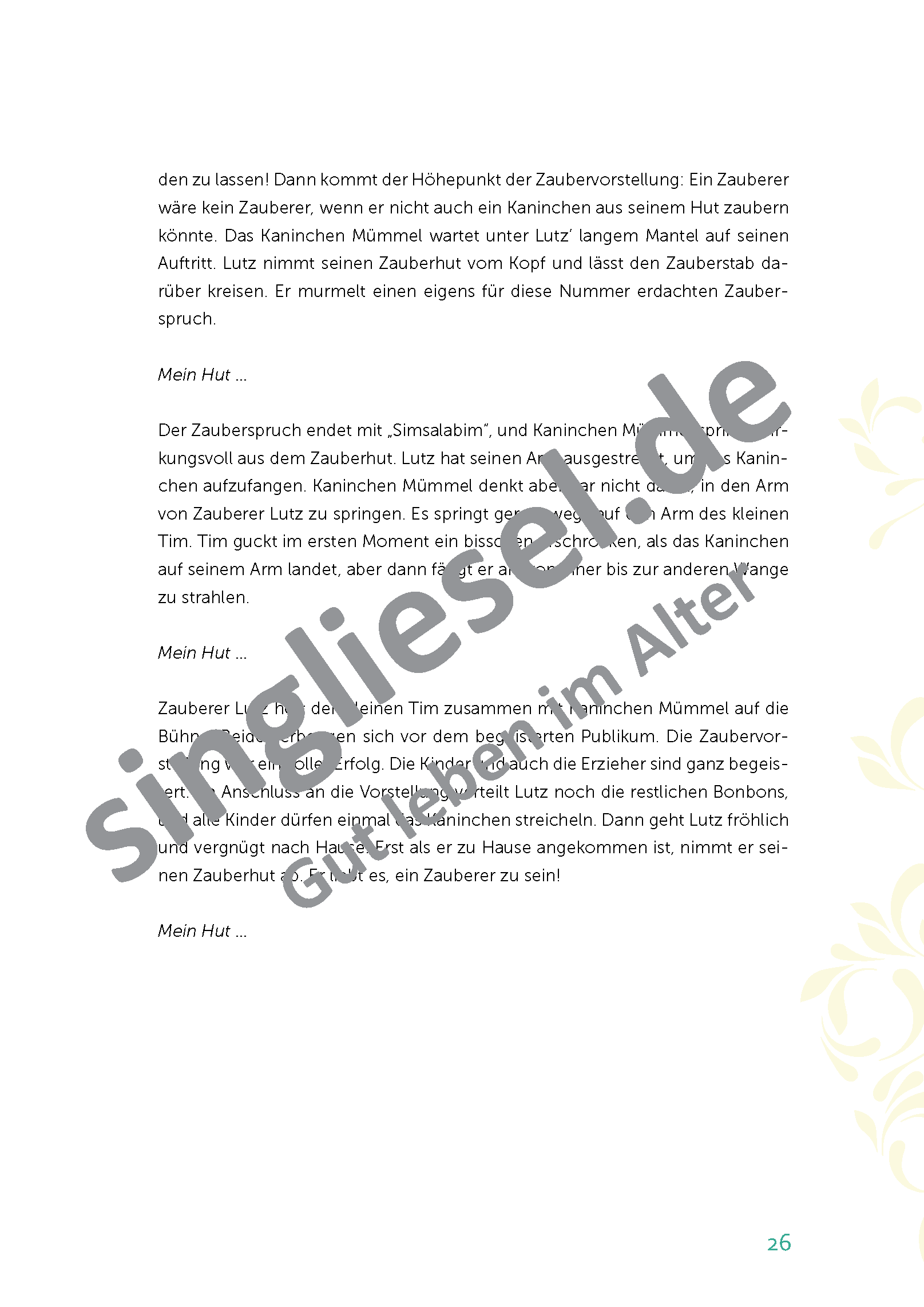Sitztanz Geschichten für Senioren PDF Band 1 Sofort-Download O du lieber Augustin Seite 9