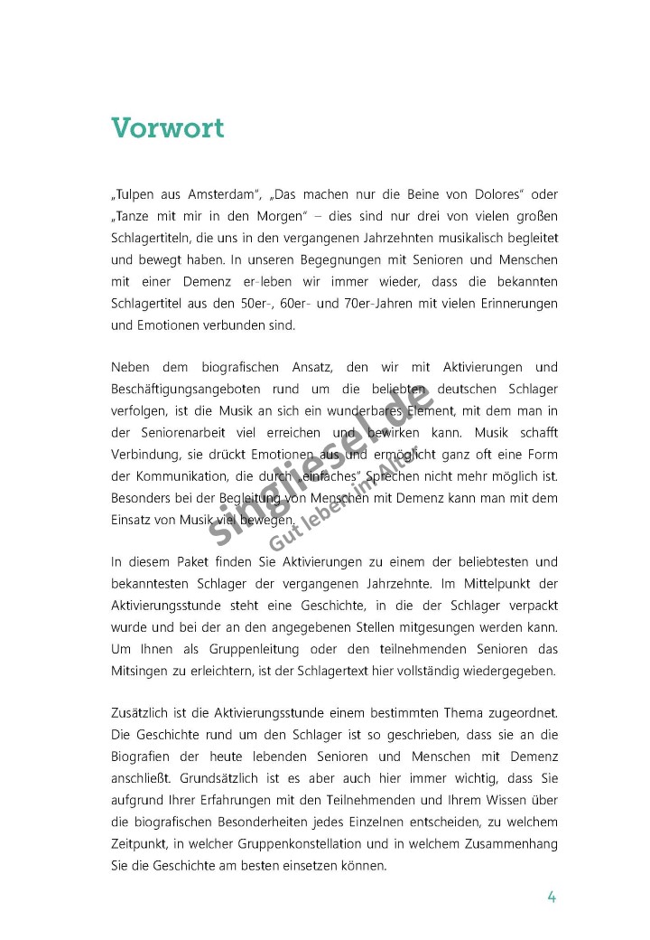 Sand in den Schuhen - Schlagergeschichten Aktivierungs-Stunde (Sofort-Download als PDF)