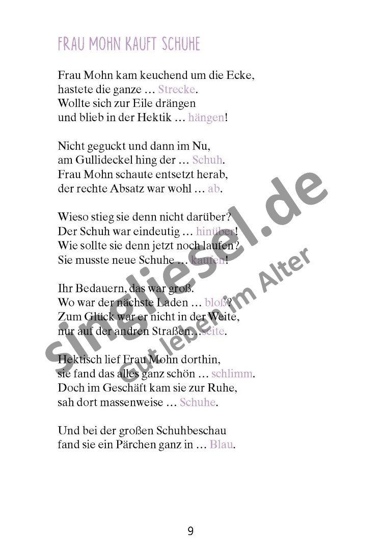 Alltagsfreuden - Lückengeschichten in Reimen (Sofort-Download als PDF)
