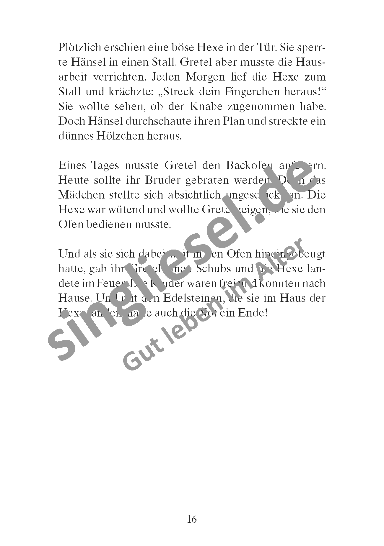 Märchen für Senioren. „Hänsel und Gretel“ u.v.m. (PDF) Vorlesegeschichte Seite 3