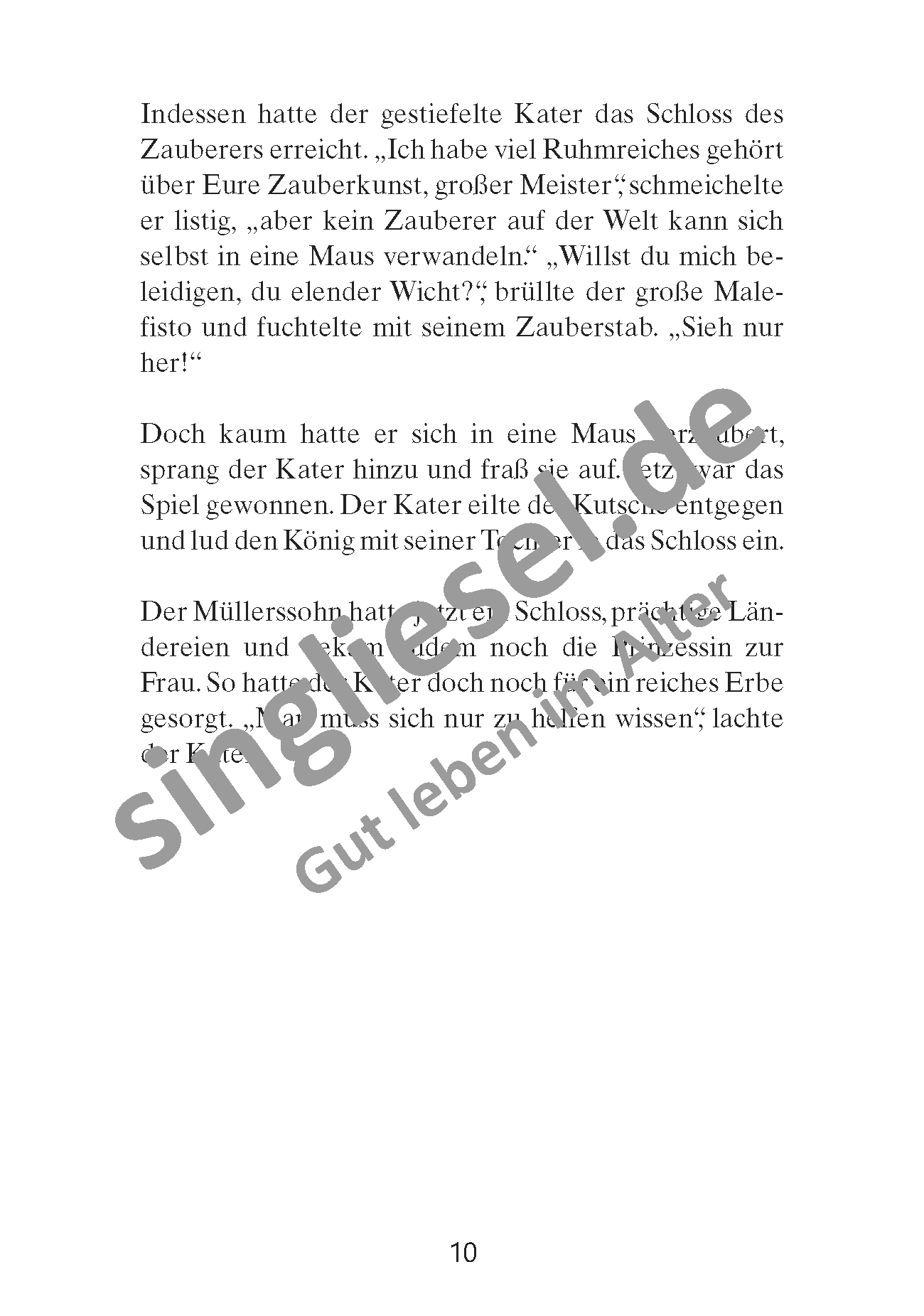 Märchen für Senioren. „Der gestiefelte Kater“ u.v.m. (PDF) Vorlesegeschichte Seite 3