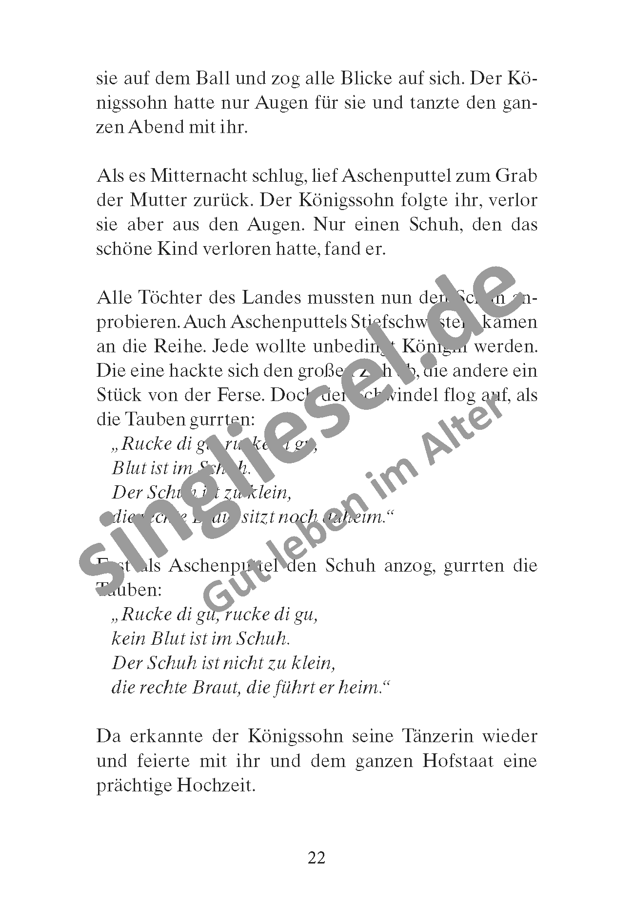 Märchen für Senioren. „Aschenputtel“ u.v.m. (PDF) Vorlesegeschichte Seite 3