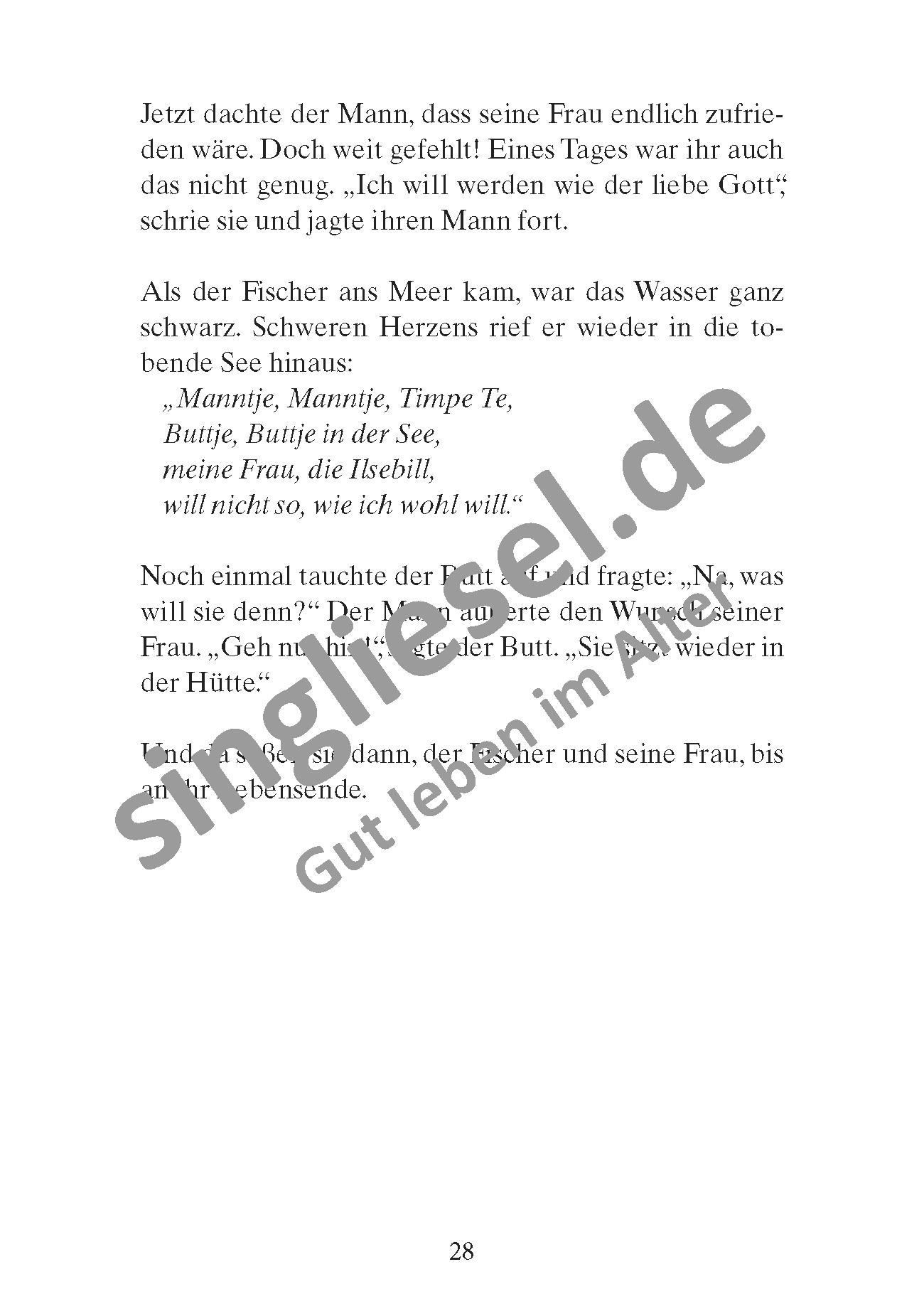 Märchen für Senioren. „Vom Fischer und seiner Frau“ u.v.m. (PDF) Vorlesegeschichte Seite 3