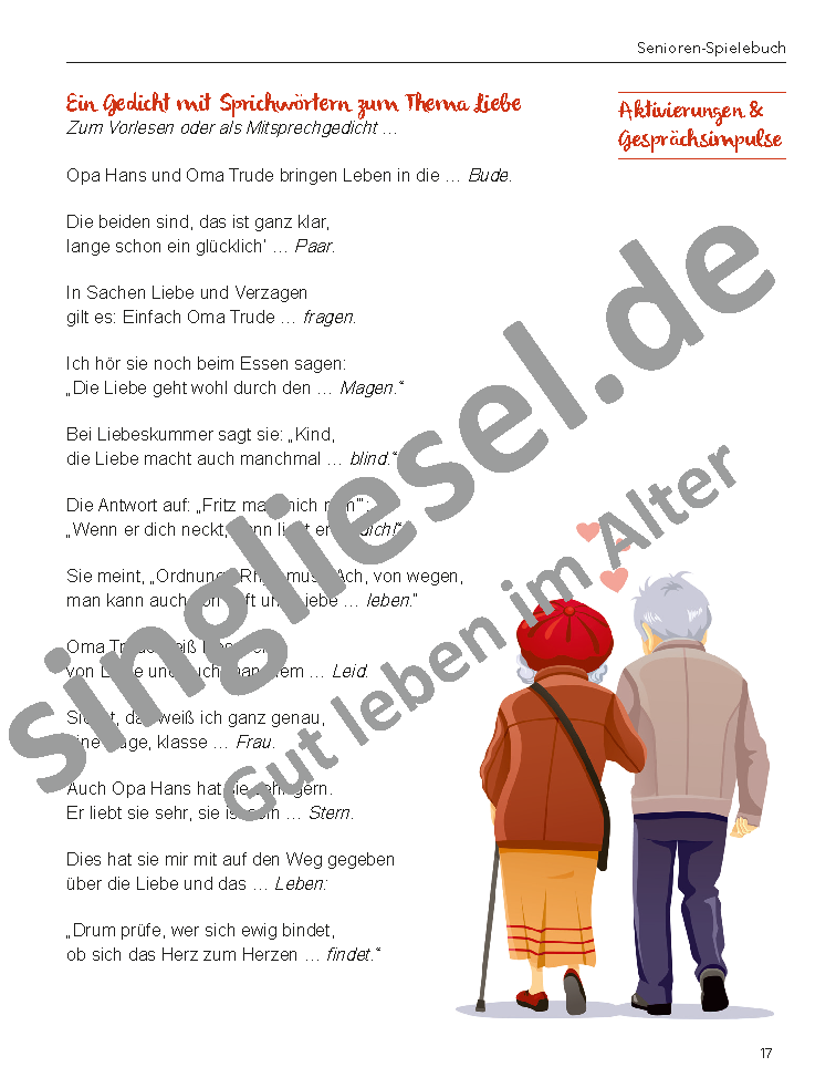 Gedicht mit Sprichwörtern 