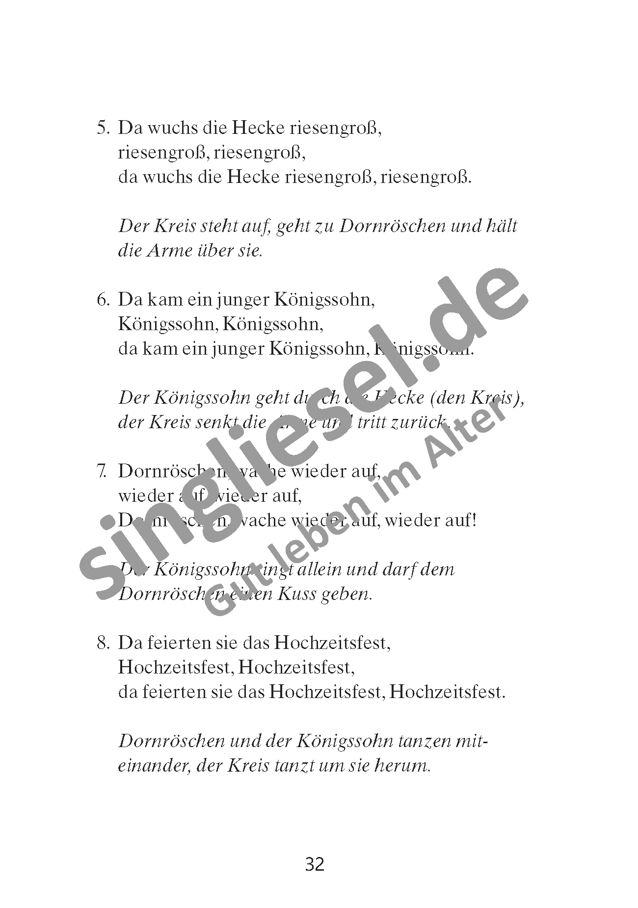 Dornröschen Märchen Volkslied und Spiel Seite 2