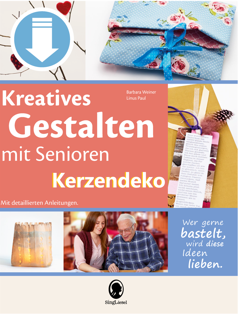 Basteln mit Senioren Sofort-Download als PDF Kerzen fein dekoriert Cover