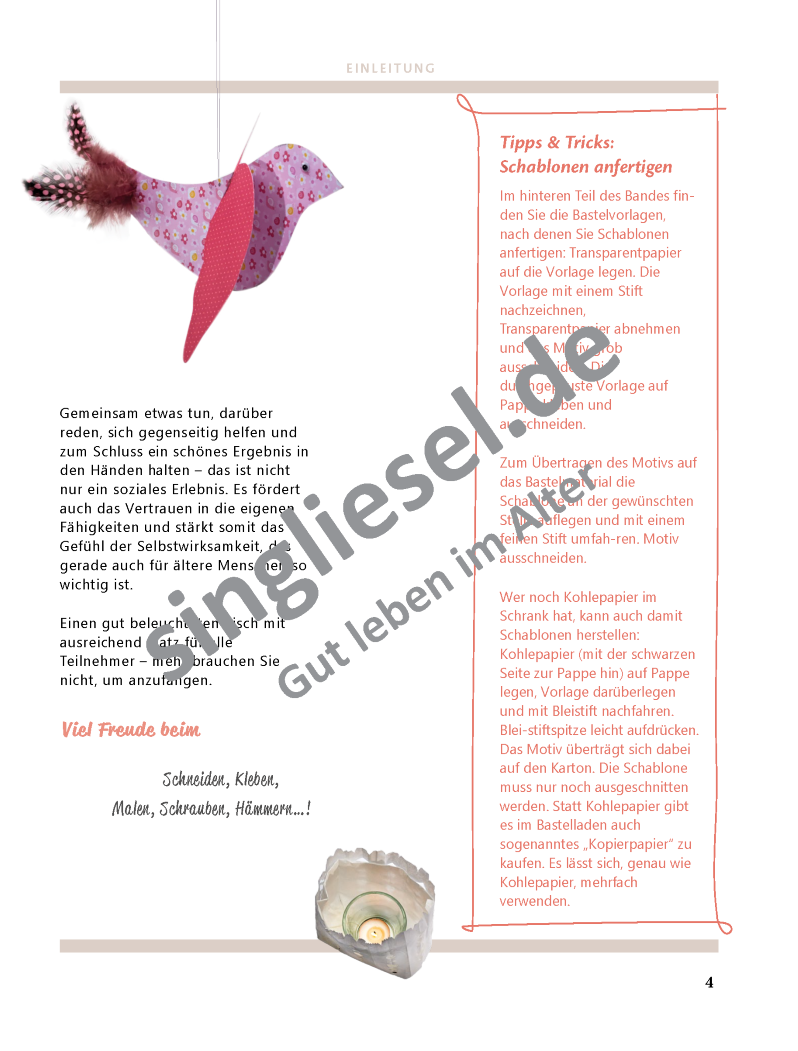 Basteln mit Senioren Tolle Bastelideen aus Holz Sofort-Download als PDF Einleitung