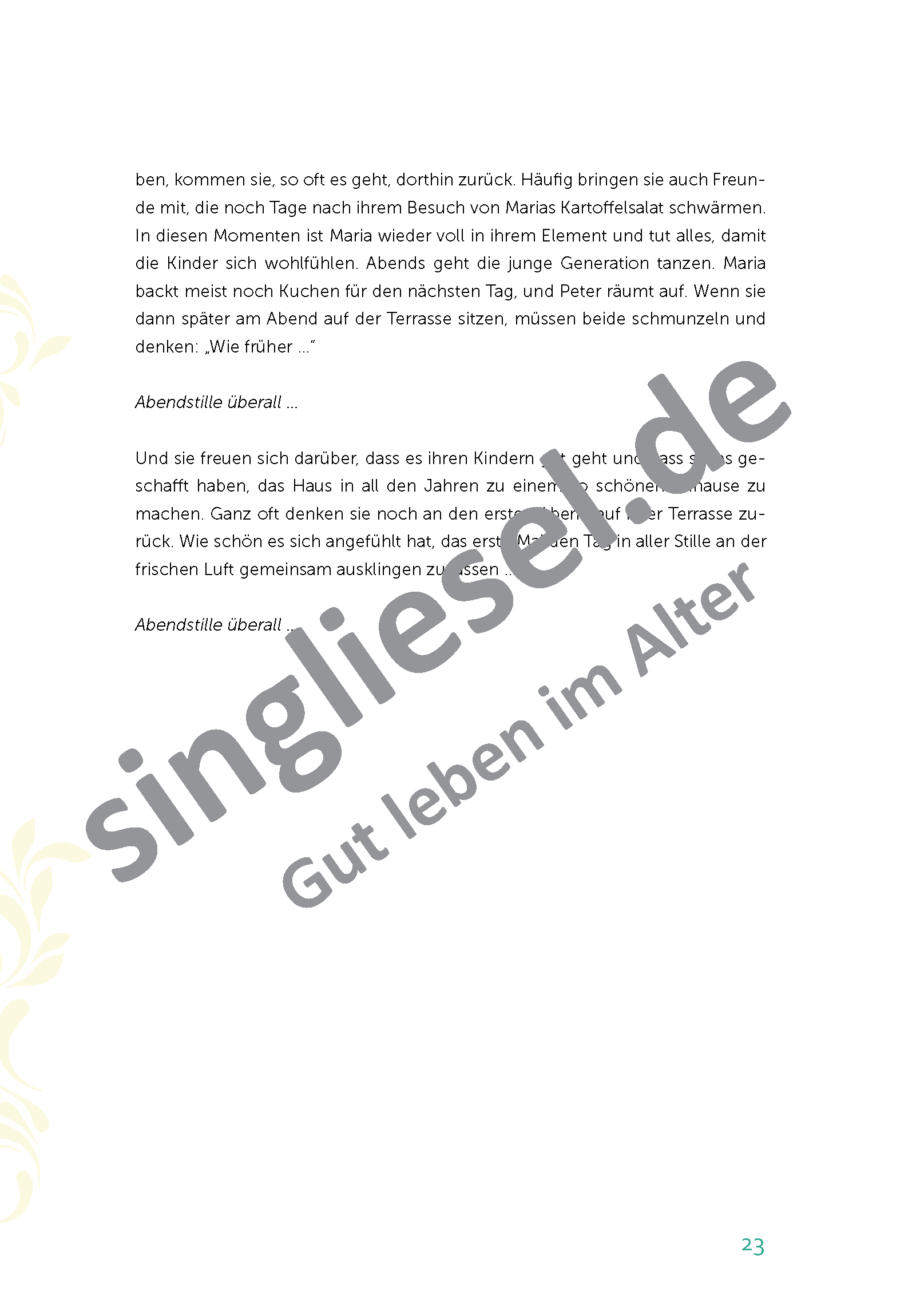 Abendstille überall Seite 5 Sitztanz Geschichten für Senioren Mit Noten Band 3 Sofort-Download als PDF 