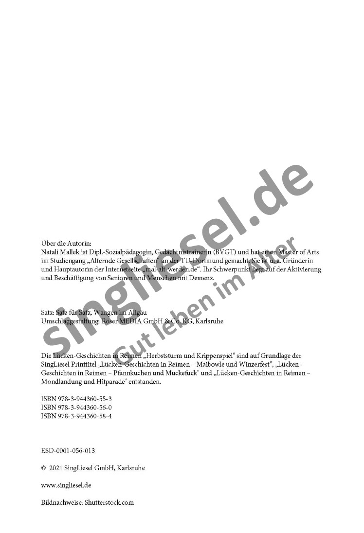  Herbst Geschichten für Senioren mit Reimen. als PDF SingLiesel Verlag