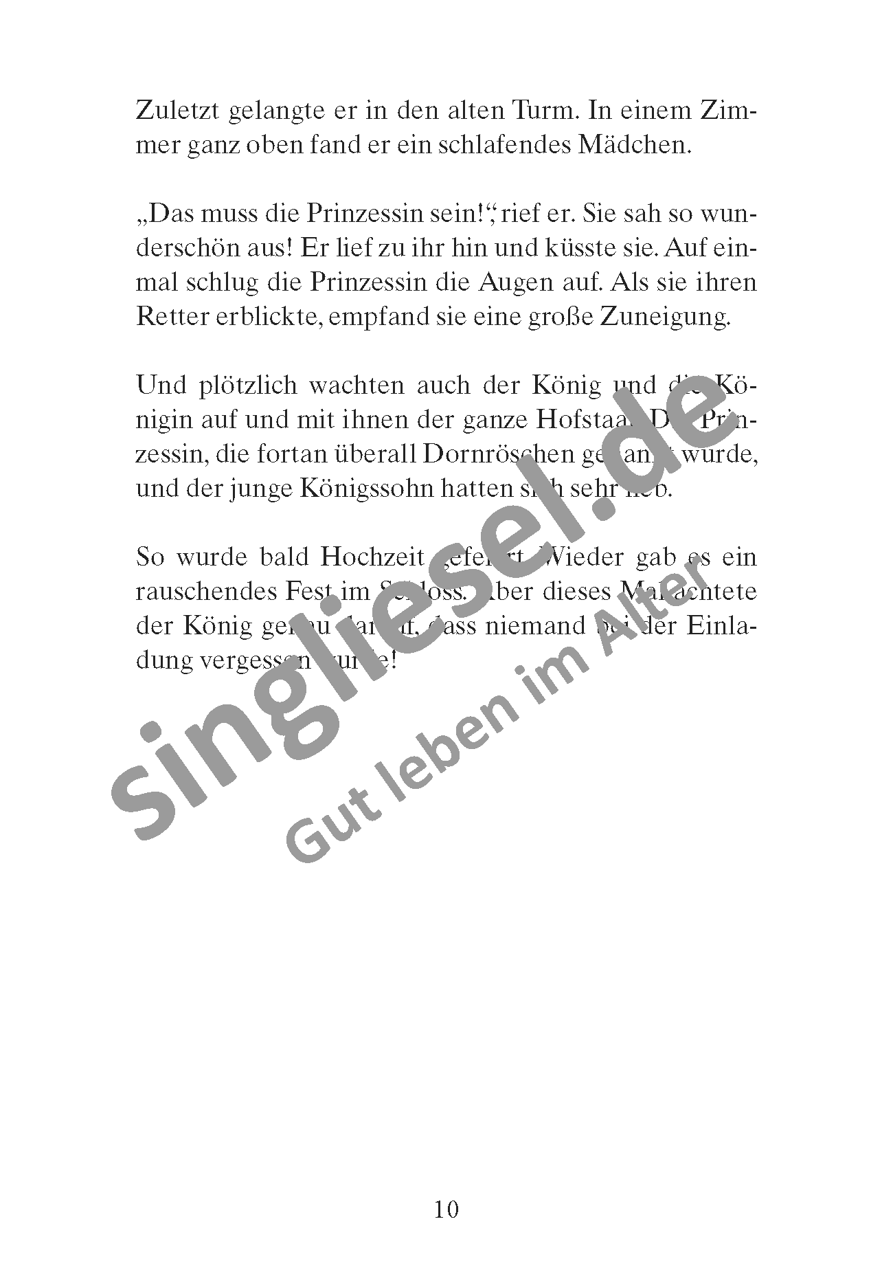 Märchen für Senioren. „Dornröschen“ u.v.m. (PDF) Vorlesegeschichte Seite 3