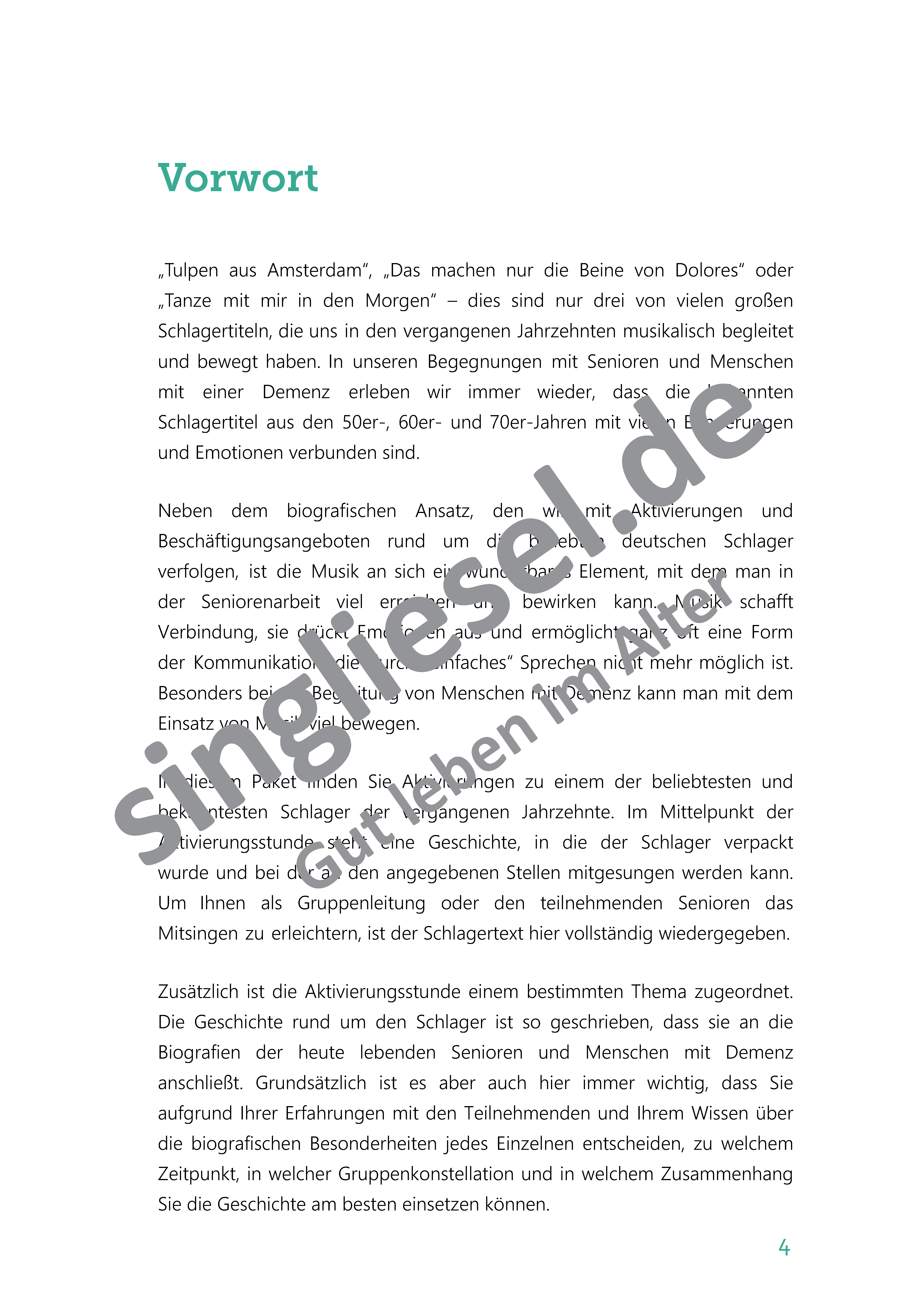 Marina - Schlagergeschichten Aktivierungs-Stunde (Sofort-Download als PDF)