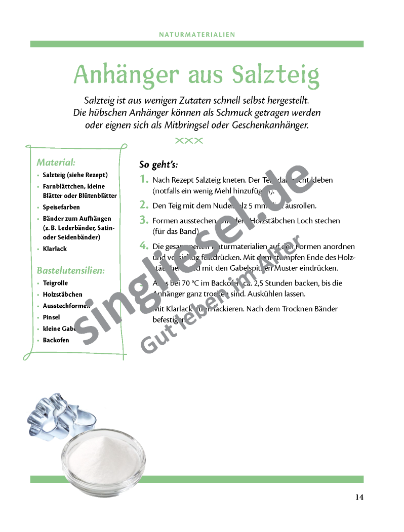 Basteln mit Senioren Tolle Bastelideen mit Naturmaterialien Sofort-Download als PDF Salzteig Anleitung