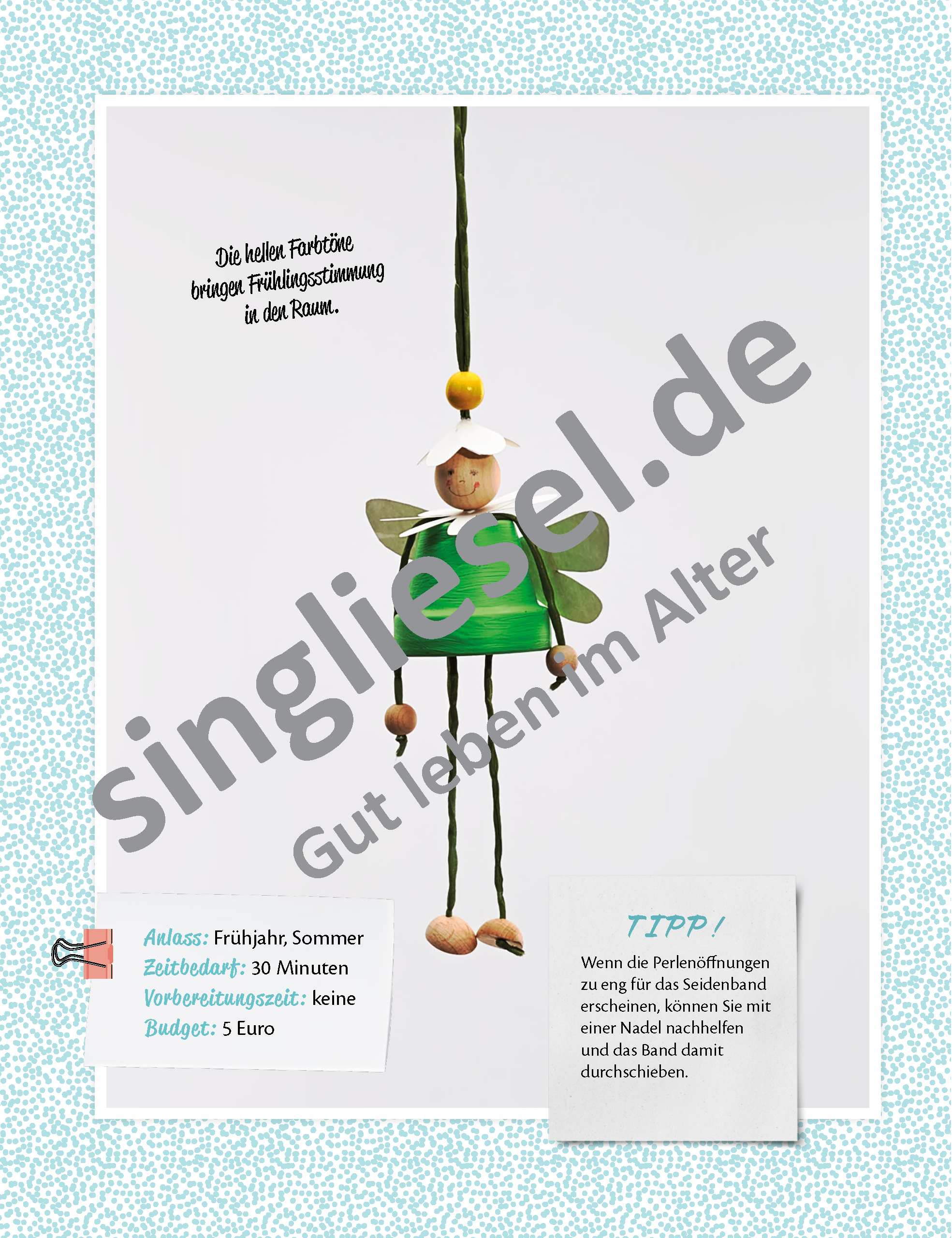 Basteln mit Senioren Sofort-Download als PDF Elfen Figur 