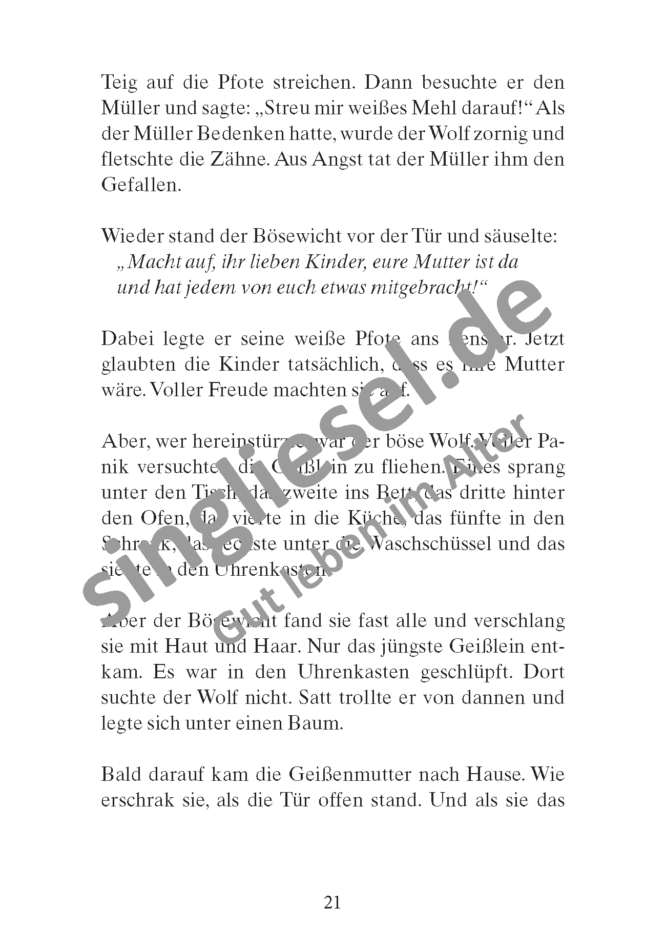 Märchen für Senioren. „Der Wolf und die sieben Geislein“ u.v.m. (PDF) Märchen-Quiz Seite 2