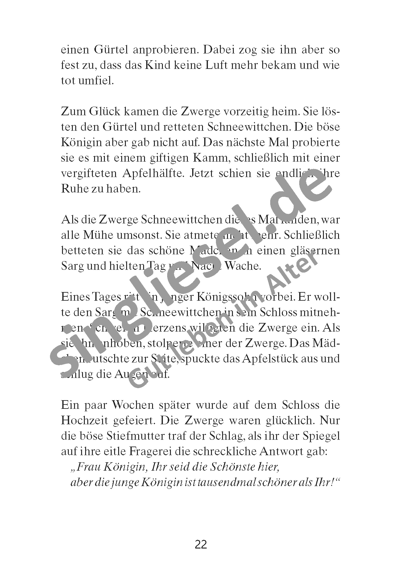 Märchen für Senioren. "Schneewittchen“ u.v.m. (PDF) Vorlesegeschichte Seite 3