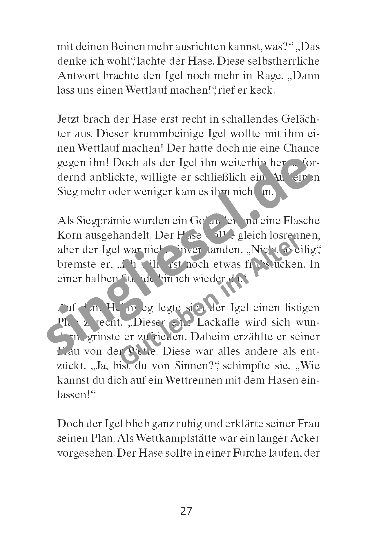 Märchen für Senioren. „Hase und Igel“ u.v.m. (PDF) Vorlesegeschichte Seite 2