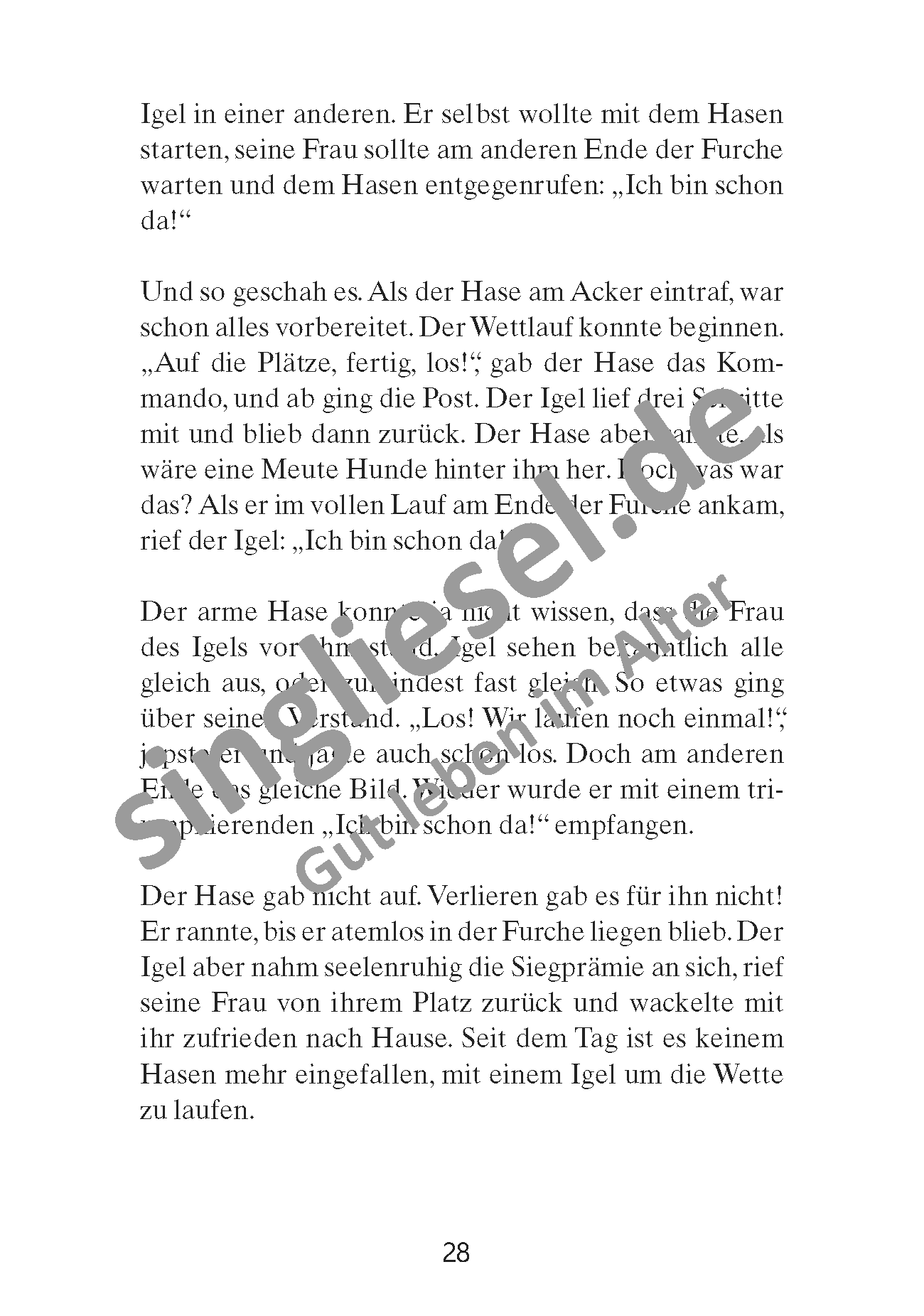 Märchen für Senioren. „Hase und Igel“ u.v.m. (PDF) Vorlesegeschichte Seite 3