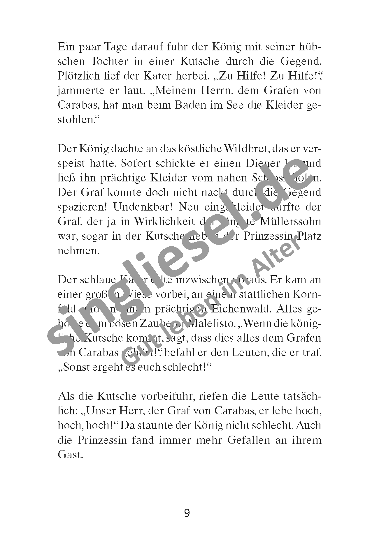 Märchen für Senioren. „Der gestiefelte Kater“ u.v.m. (PDF) Vorlesegeschichte Seite 2