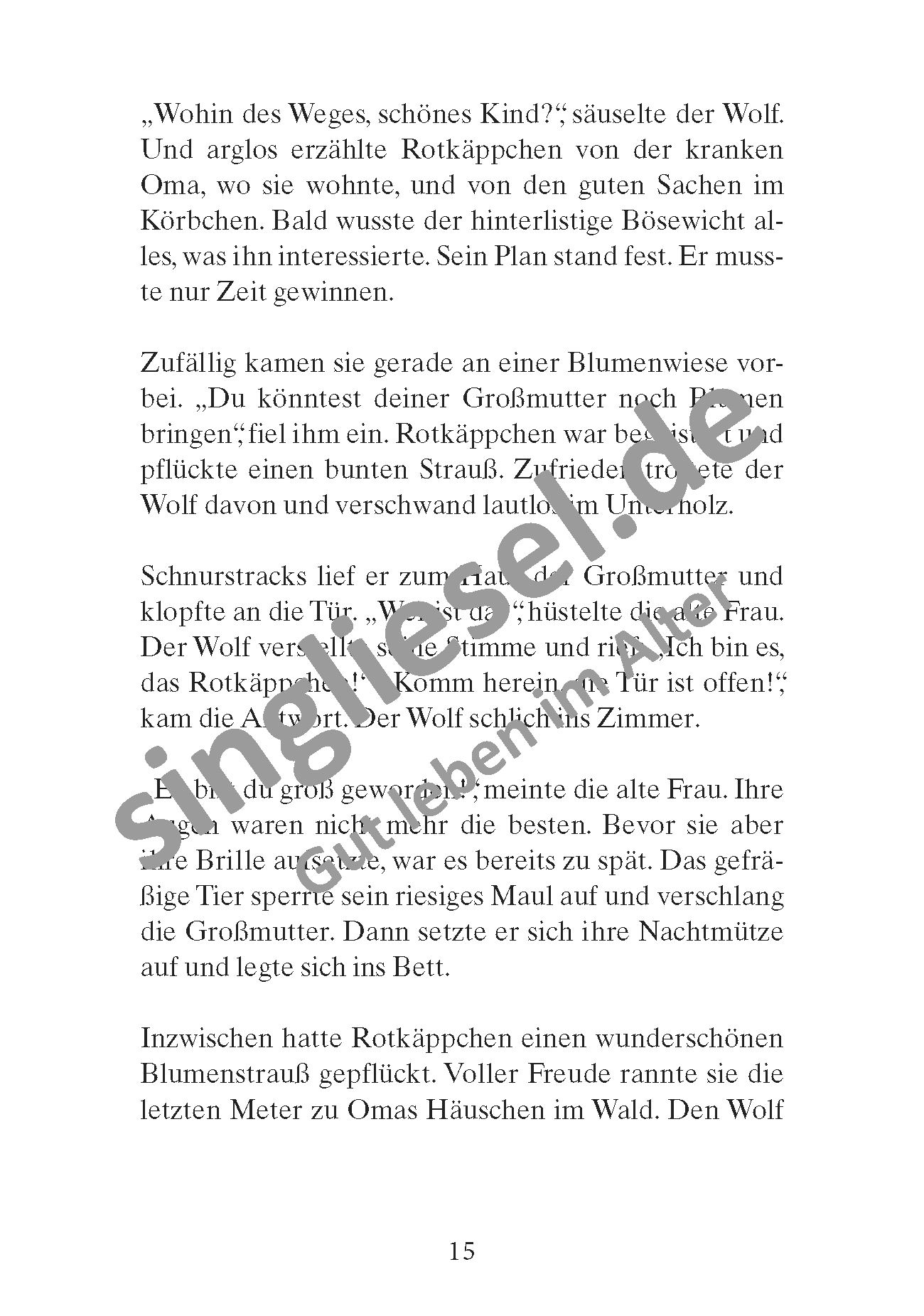 Märchen für Senioren. „Rotkäppchen“ u.v.m. (PDF) Vorlesegeschichte Seite 2