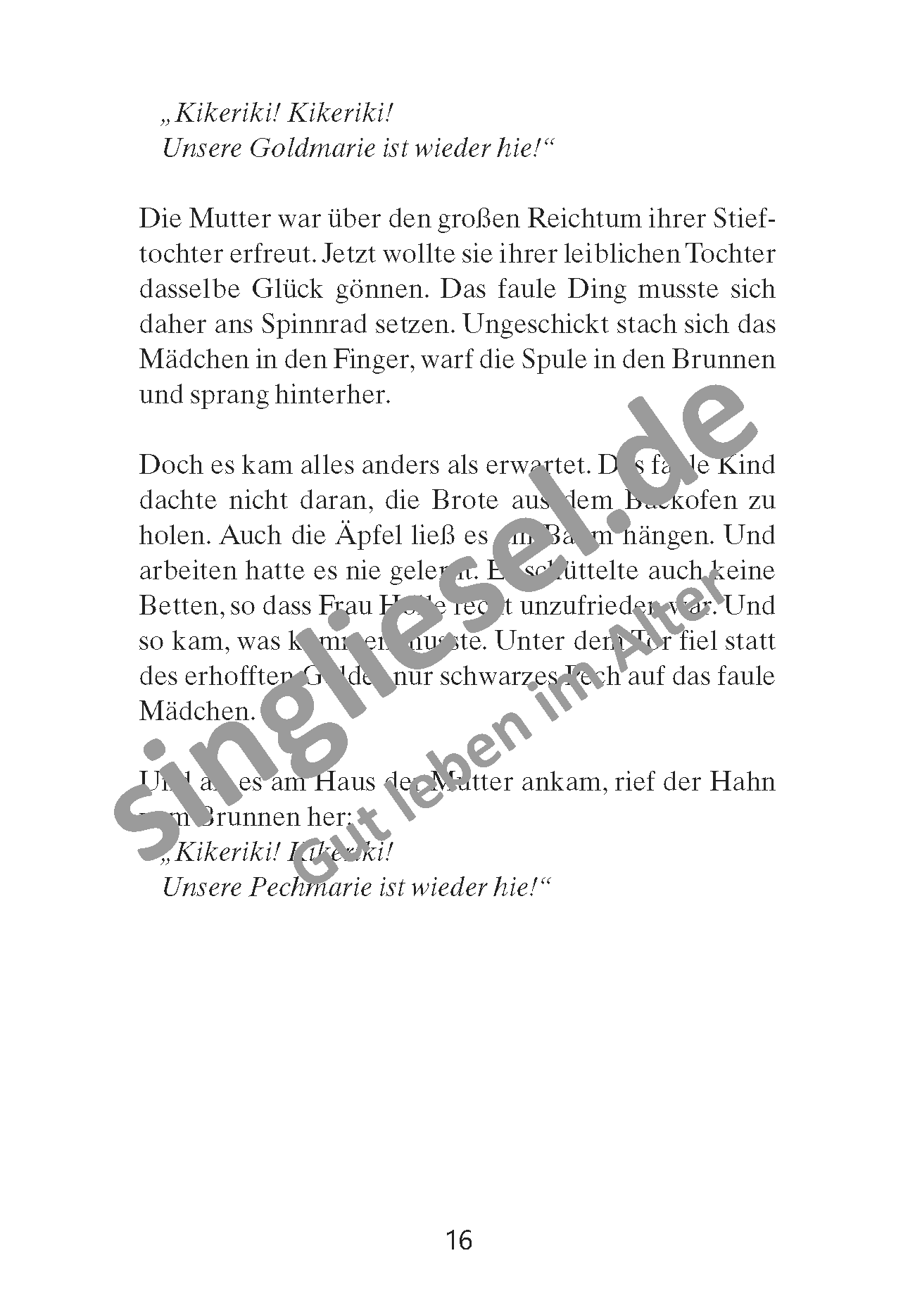 Märchen für Senioren. Frau Holle“ u.v.m. (PDF) Vorlesegeschichte Seite 3